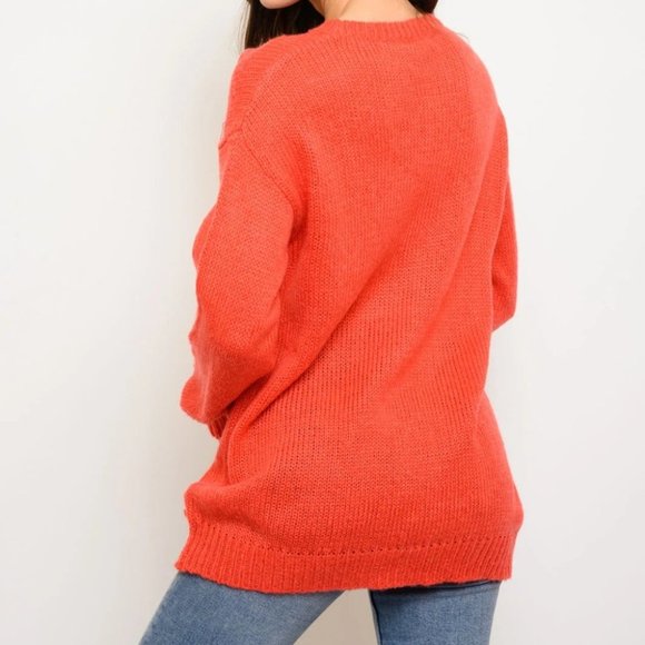 Three Cheers Pom-Pom Knit Loose-Fit Sweater - Picture 5 of 8